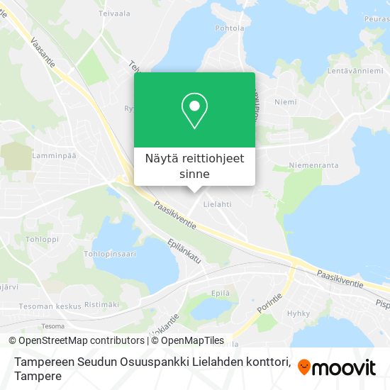 Tampereen Seudun Osuuspankki Lielahden konttori kartta