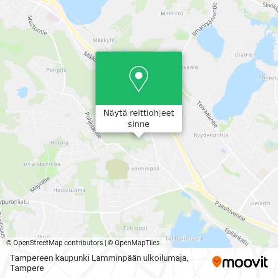 Tampereen kaupunki Lamminpään ulkoilumaja kartta
