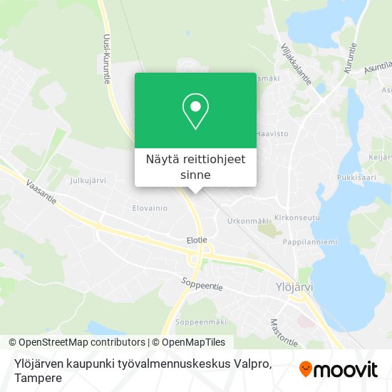Ylöjärven kaupunki työvalmennuskeskus Valpro kartta