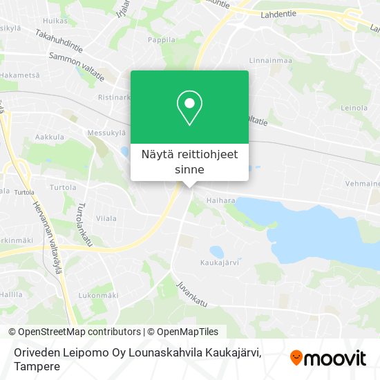 Oriveden Leipomo Oy Lounaskahvila Kaukajärvi kartta