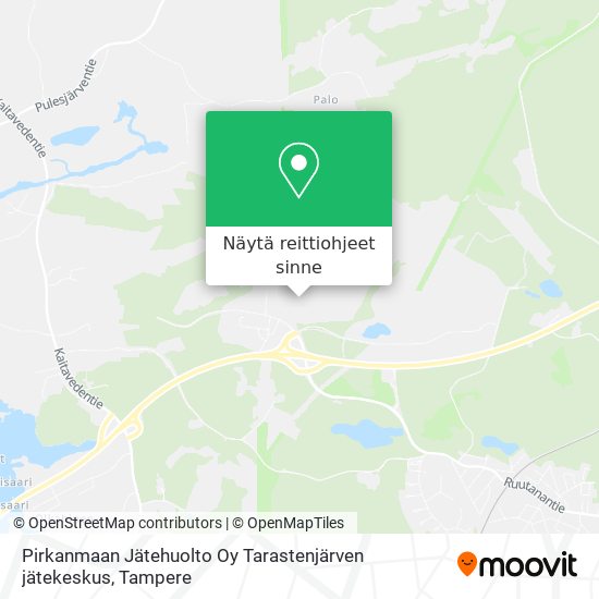Pirkanmaan Jätehuolto Oy Tarastenjärven jätekeskus kartta