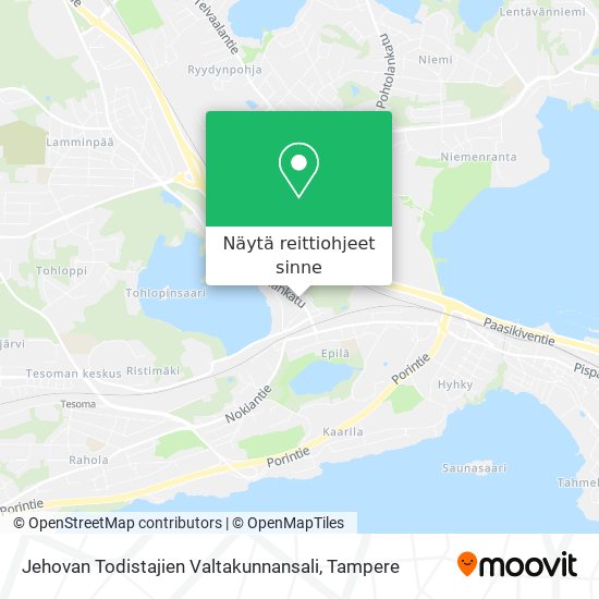 Jehovan Todistajien Valtakunnansali kartta