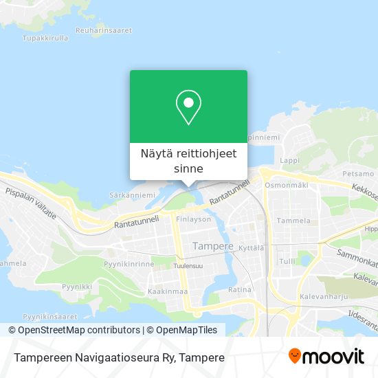 Kuinka päästä kohteeseen Tampereen Navigaatioseura Ry kulkuvälineellä Bussi  tai Raitiovaunu?