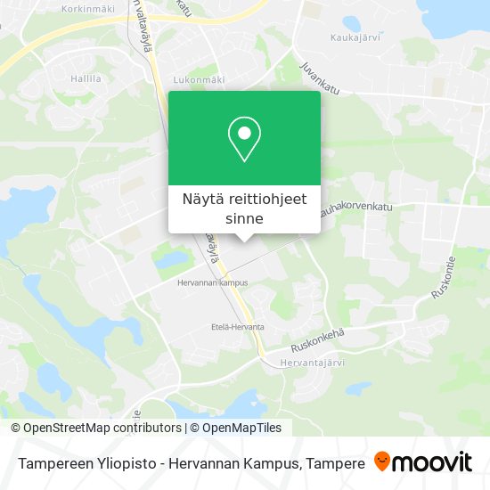 Tampereen Yliopisto - Hervannan Kampus kartta