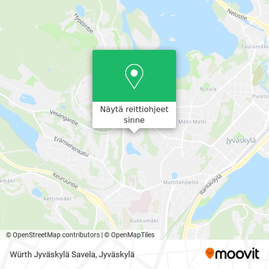 Würth Jyväskylä Savela kartta