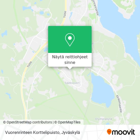 Vuorenrinteen Korttelipuisto kartta