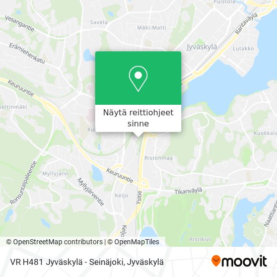 VR H481 Jyväskylä - Seinäjoki kartta