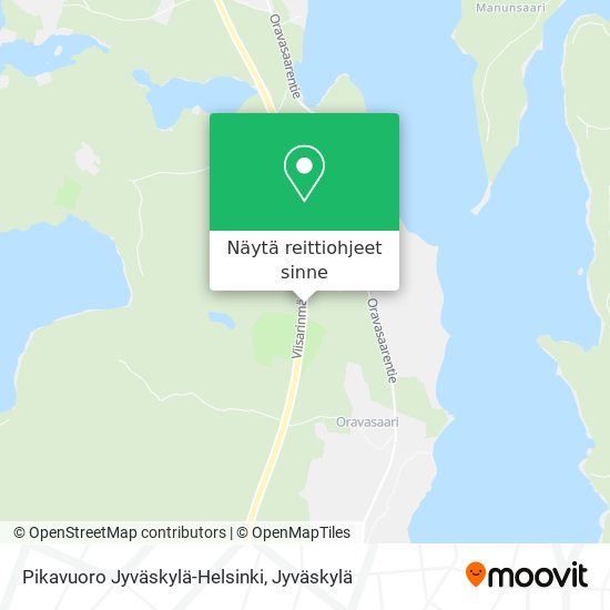 Pikavuoro Jyväskylä-Helsinki kartta