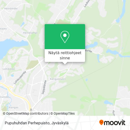 Pupuhuhdan Perhepuisto kartta