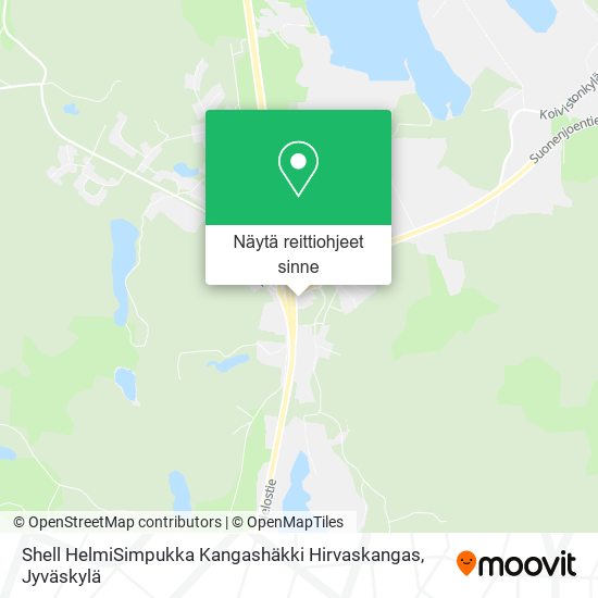 Shell HelmiSimpukka Kangashäkki Hirvaskangas kartta