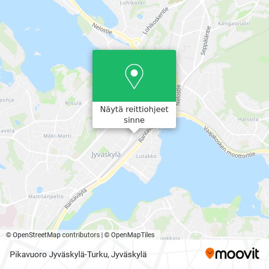 Pikavuoro Jyväskylä-Turku kartta