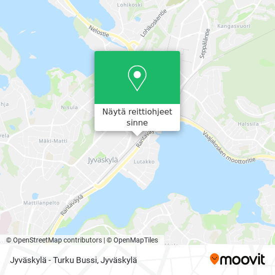 Jyväskylä - Turku Bussi kartta