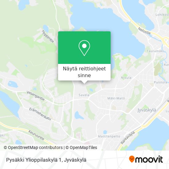 Pysäkki Ylioppilaskylä 1 kartta
