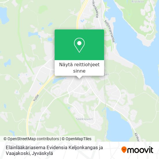 Eläinlääkäriasema Evidensia Keljonkangas ja Vaajakoski kartta