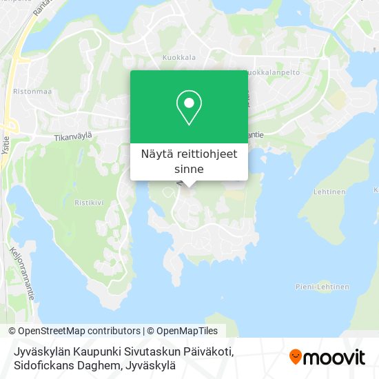 Jyväskylän Kaupunki Sivutaskun Päiväkoti, Sidofickans Daghem kartta