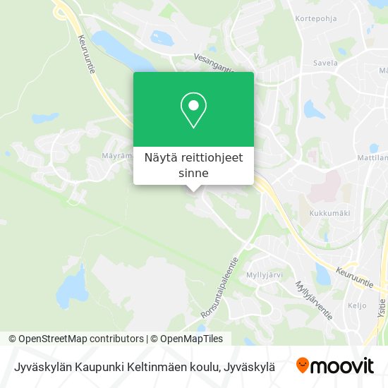 Jyväskylän Kaupunki Keltinmäen koulu kartta
