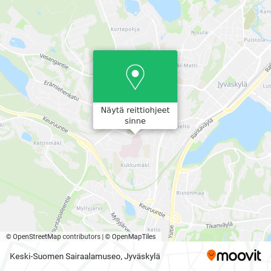 Keski-Suomen Sairaalamuseo kartta