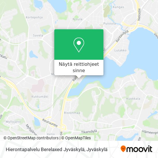 Hierontapalvelu Berelaxed Jyväskylä kartta