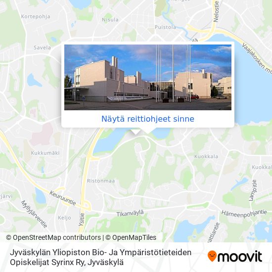 Jyväskylän Yliopiston Bio- Ja Ympäristötieteiden Opiskelijat Syrinx Ry kartta