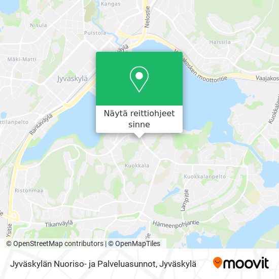 Jyväskylän Nuoriso- ja Palveluasunnot kartta