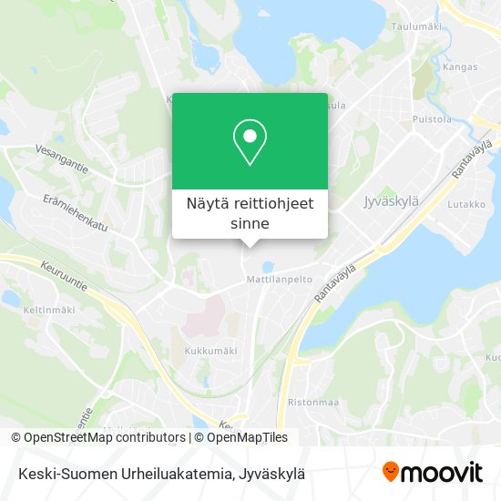Keski-Suomen Urheiluakatemia kartta