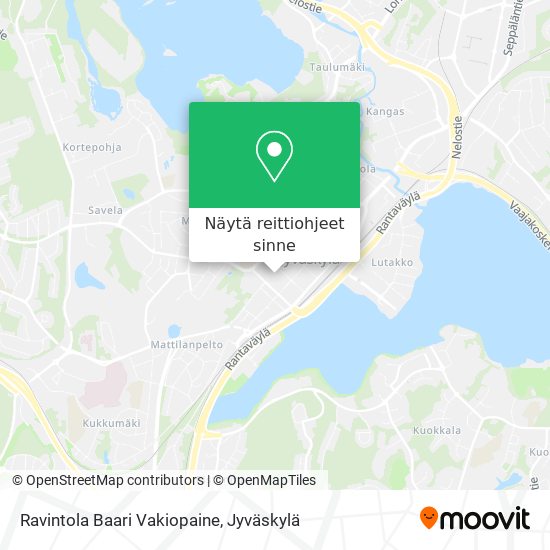 Ravintola Baari Vakiopaine kartta