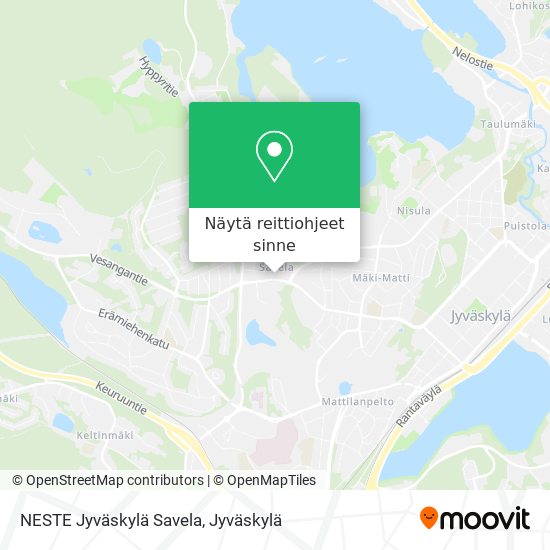 NESTE Jyväskylä Savela kartta