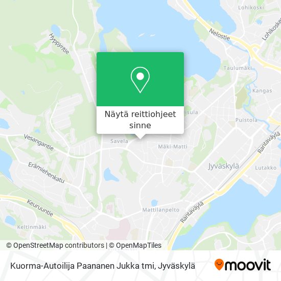 Kuorma-Autoilija Paananen Jukka tmi kartta