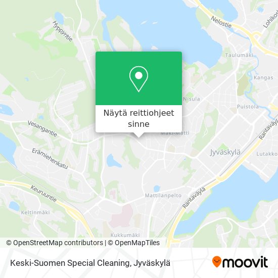 Keski-Suomen Special Cleaning kartta