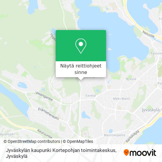 Jyväskylän kaupunki Kortepohjan toimintakeskus kartta