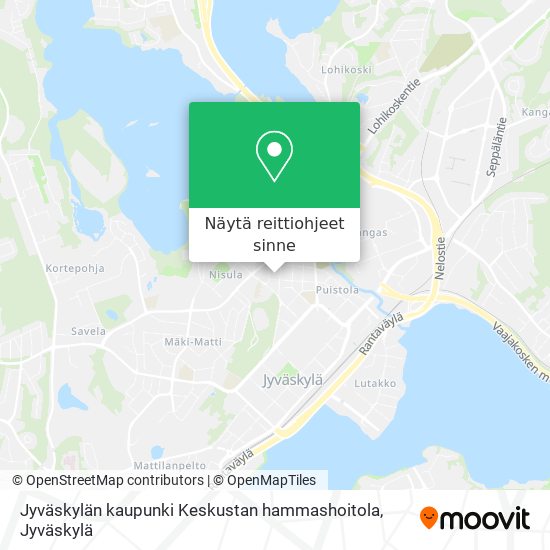 Jyväskylän kaupunki Keskustan hammashoitola kartta