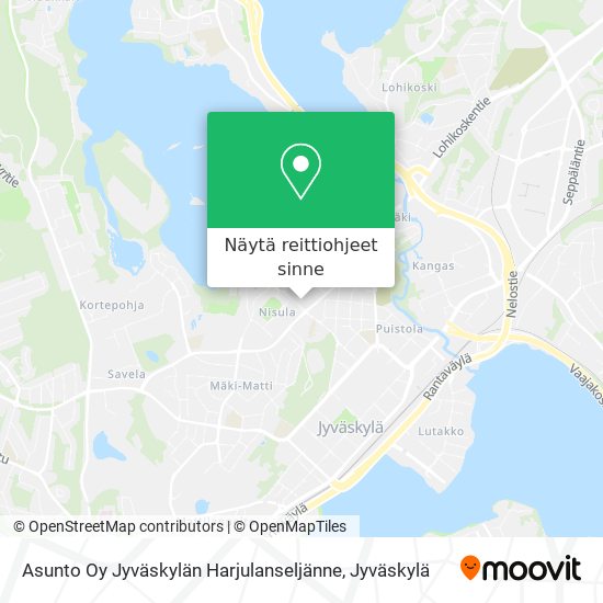 Asunto Oy Jyväskylän Harjulanseljänne kartta