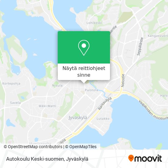 Autokoulu Keski-suomen kartta