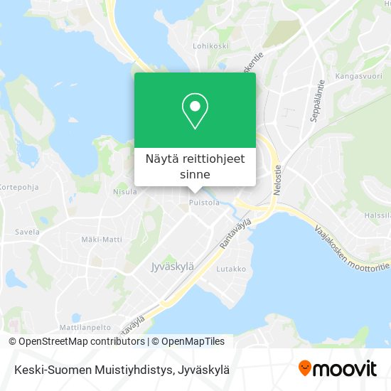 Keski-Suomen Muistiyhdistys kartta