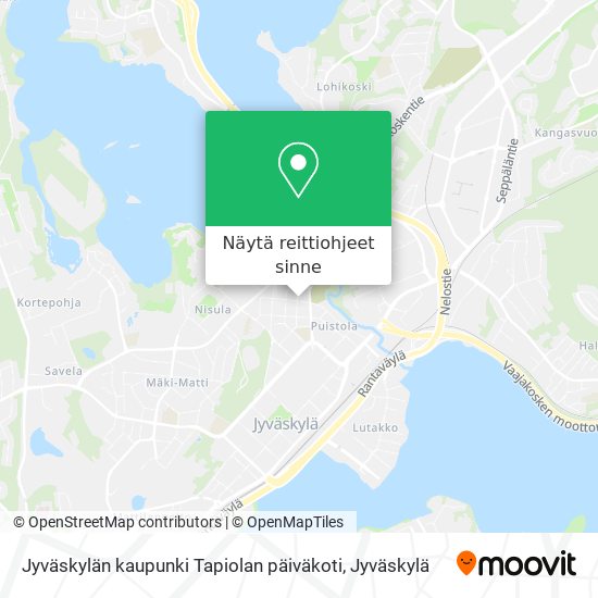 Jyväskylän kaupunki Tapiolan päiväkoti kartta
