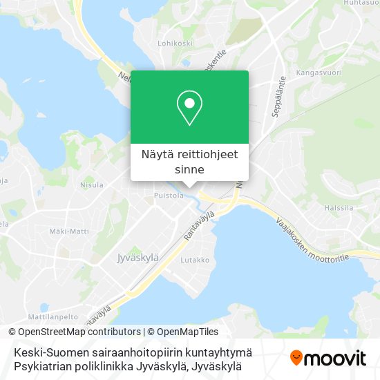 Keski-Suomen sairaanhoitopiirin kuntayhtymä Psykiatrian poliklinikka Jyväskylä kartta