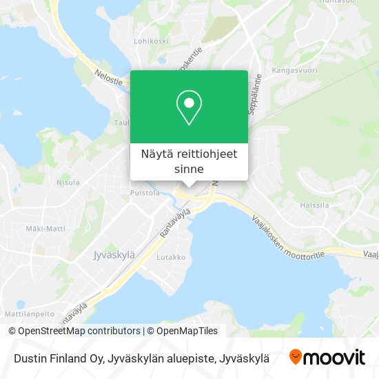 Dustin Finland Oy, Jyväskylän aluepiste kartta