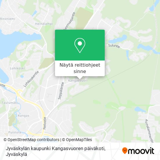 Jyväskylän kaupunki Kangasvuoren päiväkoti kartta