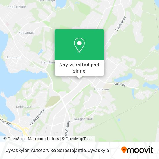 Jyväskylän Autotarvike Sorastajantie kartta