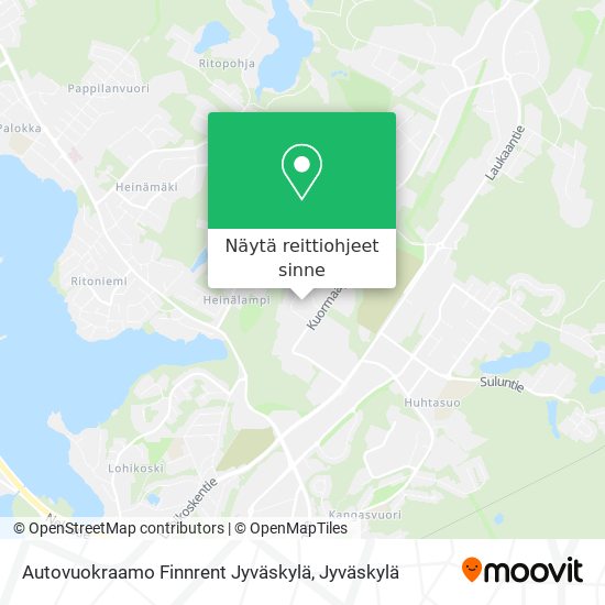 Autovuokraamo Finnrent Jyväskylä kartta