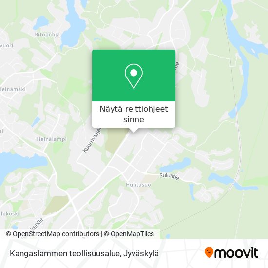 Kangaslammen teollisuusalue kartta