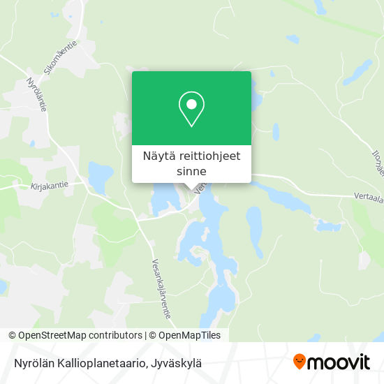 Nyrölän Kallioplanetaario kartta