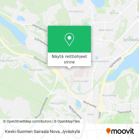 Keski-Suomen Sairaala Nova kartta