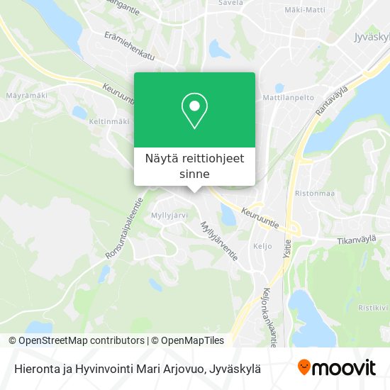 Hieronta ja Hyvinvointi Mari Arjovuo kartta