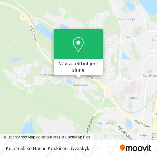 Kuljetusliike Hannu Koskinen kartta