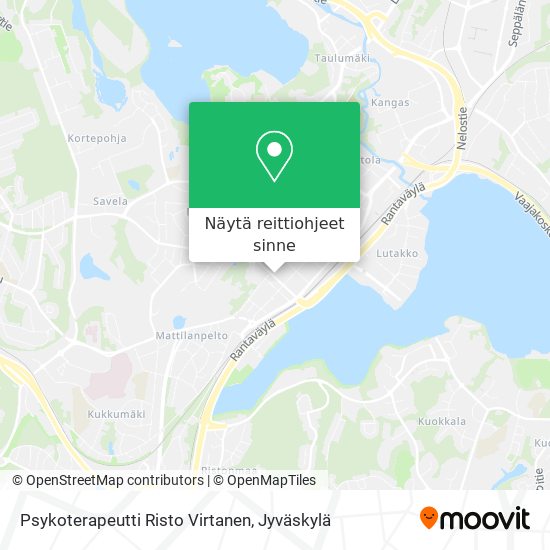 Psykoterapeutti Risto Virtanen kartta