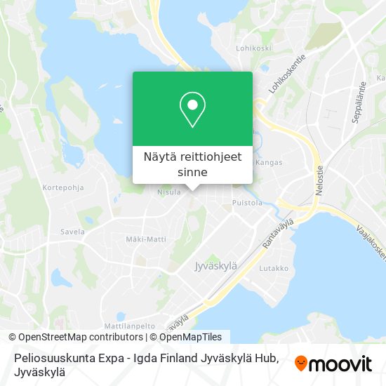 Peliosuuskunta Expa - Igda Finland Jyväskylä Hub kartta