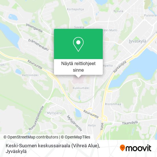 Keski-Suomen keskussairaala (Vihreä Alue) kartta