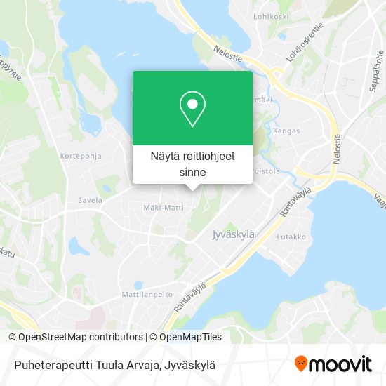 Puheterapeutti Tuula Arvaja kartta