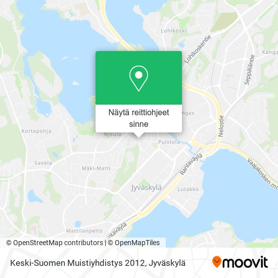 Keski-Suomen Muistiyhdistys 2012 kartta